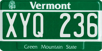 VT license plate XYQ236