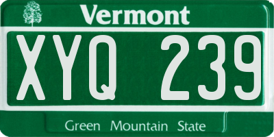 VT license plate XYQ239