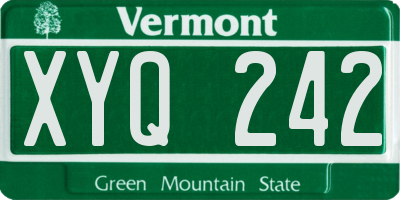 VT license plate XYQ242