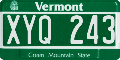 VT license plate XYQ243