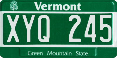 VT license plate XYQ245