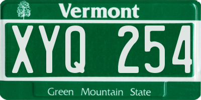 VT license plate XYQ254