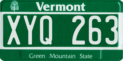 VT license plate XYQ263