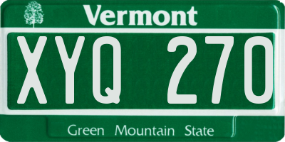 VT license plate XYQ270