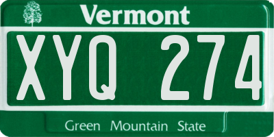 VT license plate XYQ274
