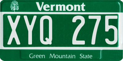 VT license plate XYQ275