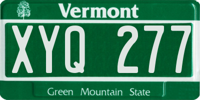 VT license plate XYQ277