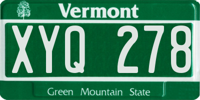VT license plate XYQ278
