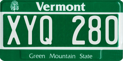 VT license plate XYQ280