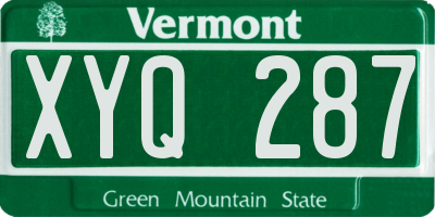 VT license plate XYQ287