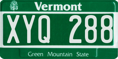 VT license plate XYQ288