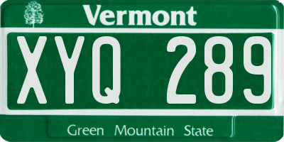VT license plate XYQ289