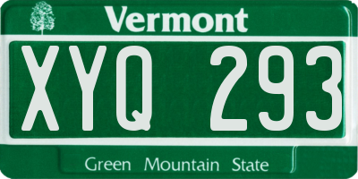 VT license plate XYQ293