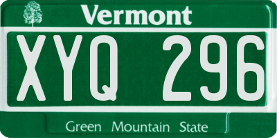 VT license plate XYQ296