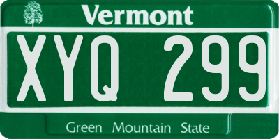 VT license plate XYQ299