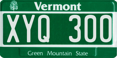 VT license plate XYQ300