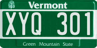 VT license plate XYQ301