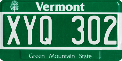 VT license plate XYQ302