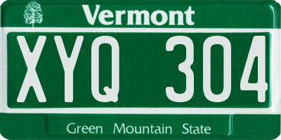 VT license plate XYQ304