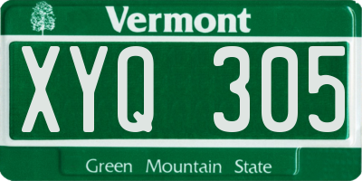 VT license plate XYQ305