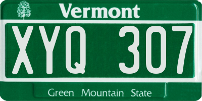 VT license plate XYQ307