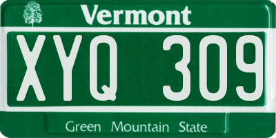 VT license plate XYQ309