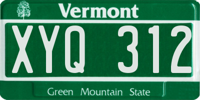 VT license plate XYQ312