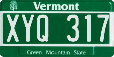 VT license plate XYQ317