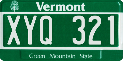 VT license plate XYQ321