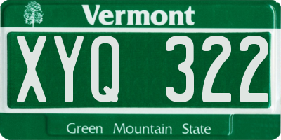 VT license plate XYQ322