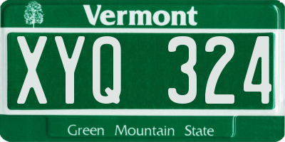 VT license plate XYQ324