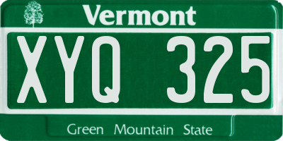 VT license plate XYQ325