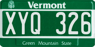 VT license plate XYQ326