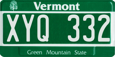 VT license plate XYQ332