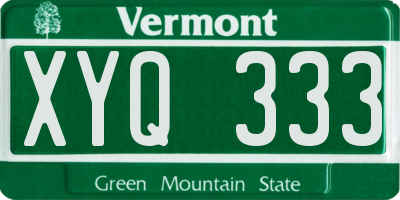 VT license plate XYQ333