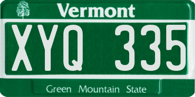 VT license plate XYQ335