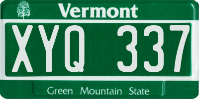 VT license plate XYQ337