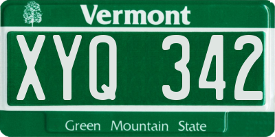 VT license plate XYQ342