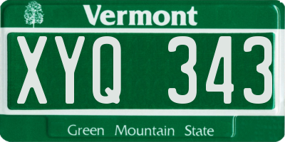 VT license plate XYQ343