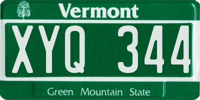 VT license plate XYQ344