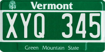 VT license plate XYQ345