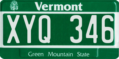 VT license plate XYQ346