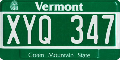 VT license plate XYQ347