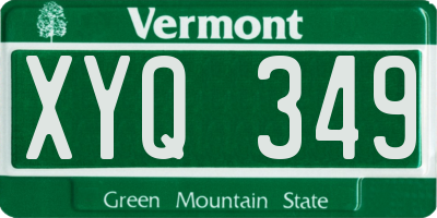 VT license plate XYQ349