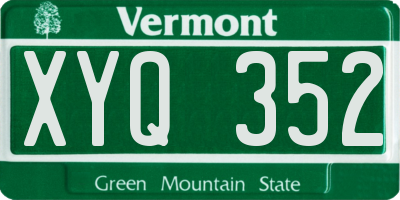 VT license plate XYQ352