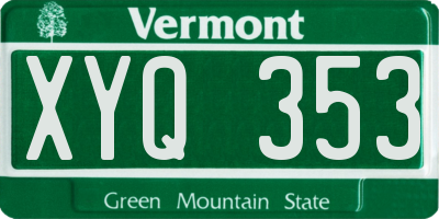 VT license plate XYQ353