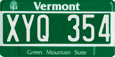 VT license plate XYQ354
