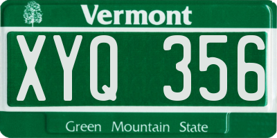 VT license plate XYQ356