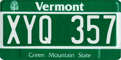 VT license plate XYQ357