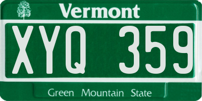 VT license plate XYQ359